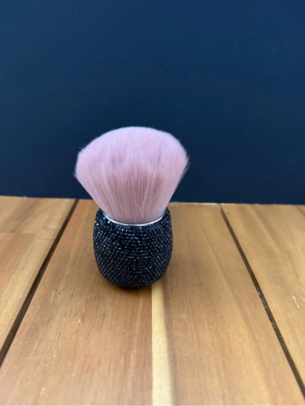 Pink Kabuki Makeup Brush with Black Beaded Handle - Women Makeup Nail Tools